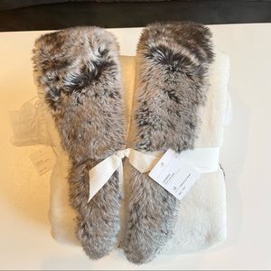 Pottery Barn Gray Ombré Faux Fur Robe